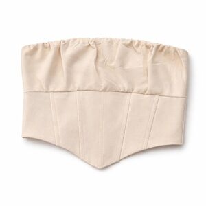 Edit by Nine Cream Strapless Corset Bustier Top Neutral Aesthetic Size S